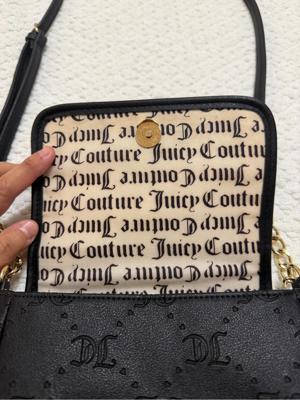 Juicy Couture Black Crossbody Chain Bag Y2K